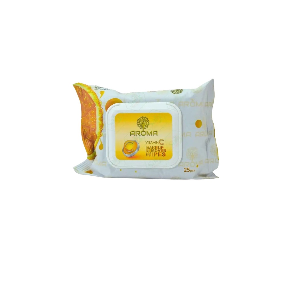 Aroma Vitamin C Makeup Remover Wipes – 25 Wipes
