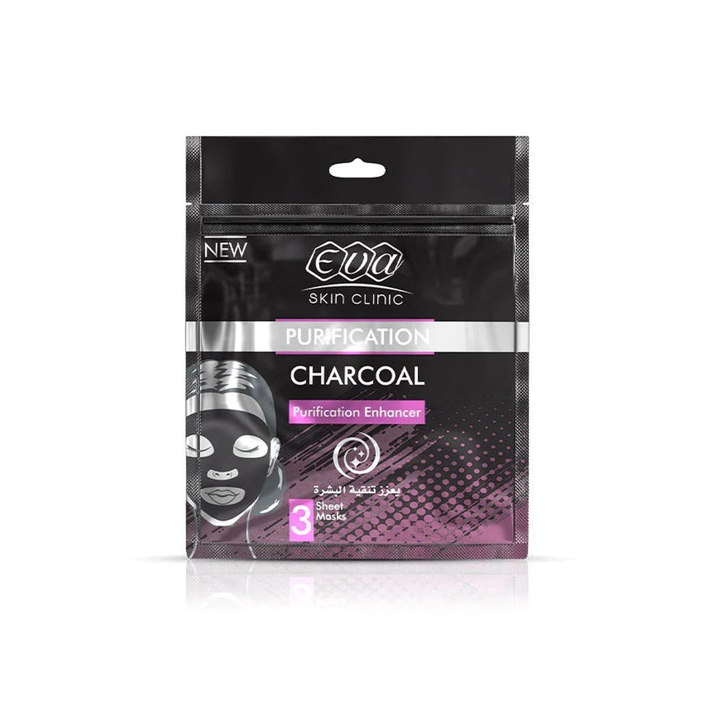 Eva Skin Clinic Charcoal Sheet Mask 3 Sheets